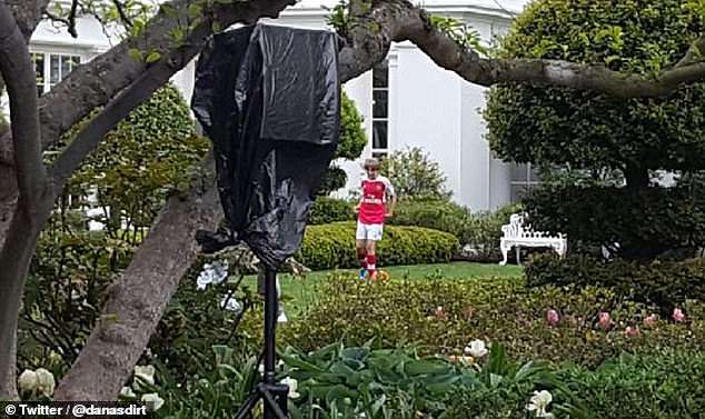 Barron has often been seen showing his love for the beautiful game after being spotted outside the White House wearing the uniform of English Premier League giants Arsenal.