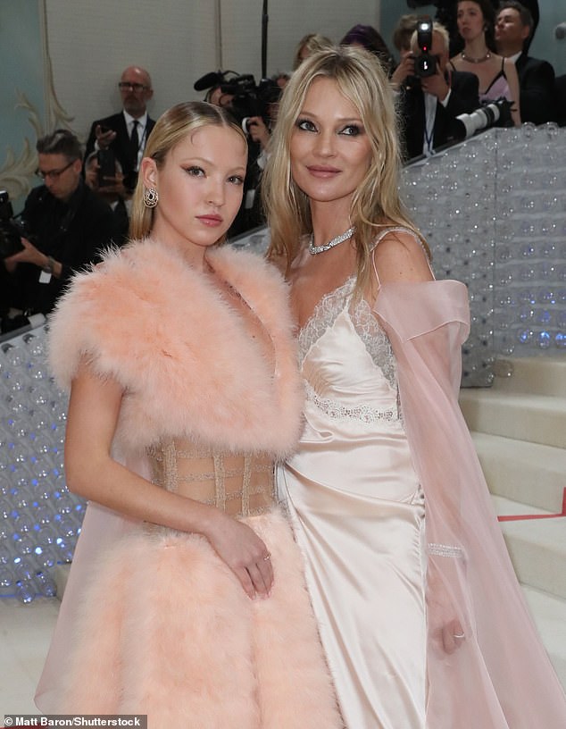 Lila and mother Kate pictured at the 2023 Met Gala