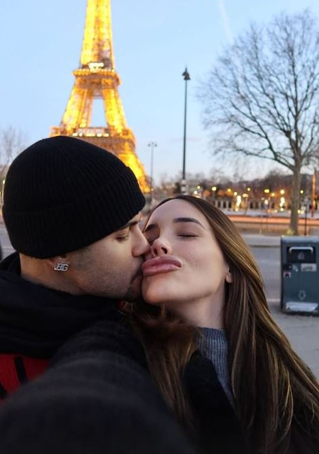 Bruno Guimaraes from Newcastle opted for a trip to Paris with his family and pregnant wife Ana