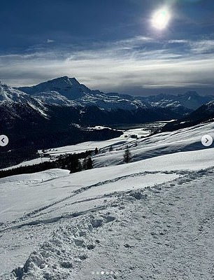 The World Cup winner with Argentina shared photos of the snowy vistas