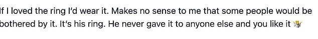 A minority of users said they would wear the ring if they liked it, and they didn't think it had any sentimental value