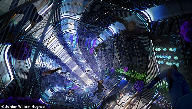 Zero-gravity walkways would give space station visitors a real taste of the astronaut experience as they float through the orbiting satellite