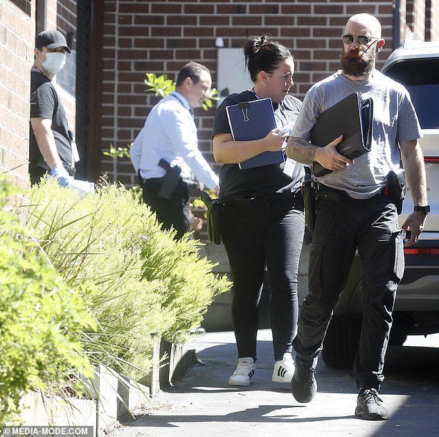 The police searched the house on Tuesday morning (photo)