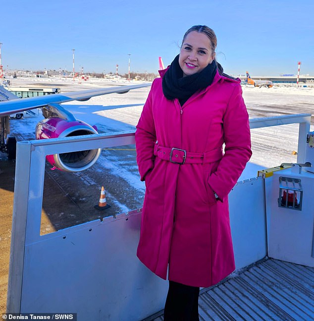 The 36-year-old Wizz Air flight attendant was on a flight from Luton to Poland when she saw a beautiful view out the window