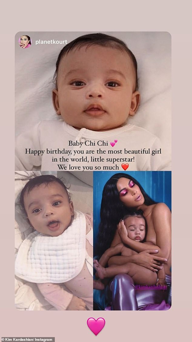 Kim took to social media early on to wish the adorable child a happy birthday