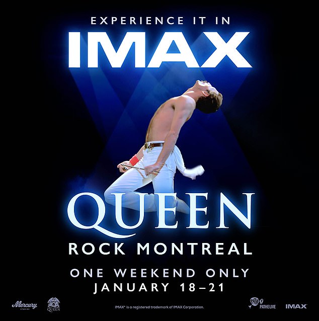 Queen Rock Montreal will be released for four days starting January 18 at more than 450 IMAX locations worldwide