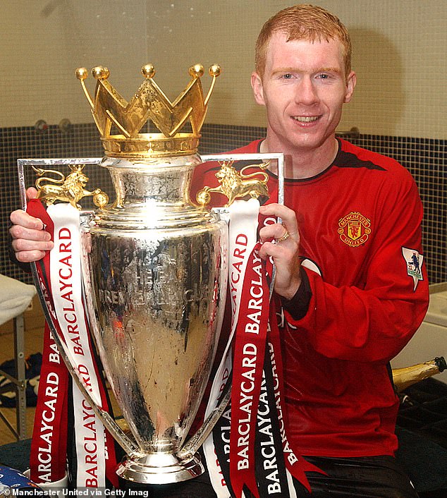 Paul Scholes, who won 11 league titles with United, topped Sutton's list of all-time best midfielders in the league