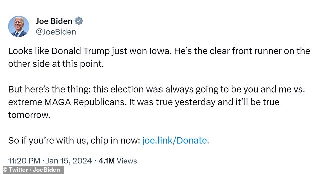 1705429577 207 Joe Biden says Trumps landslide victory in Iowa makes him