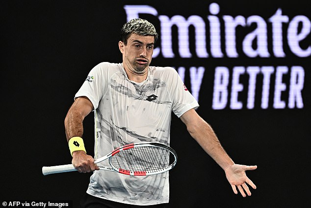 Kokkinakis defeated Austrian Sebastian Ofner during their match in Melbourne