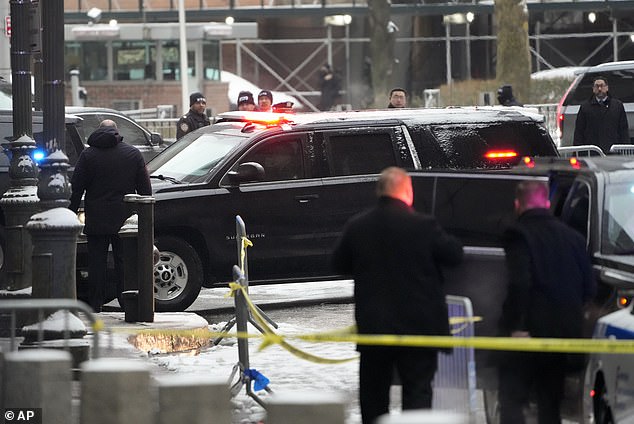 Trump entered the court in his motorcade through the underground garage