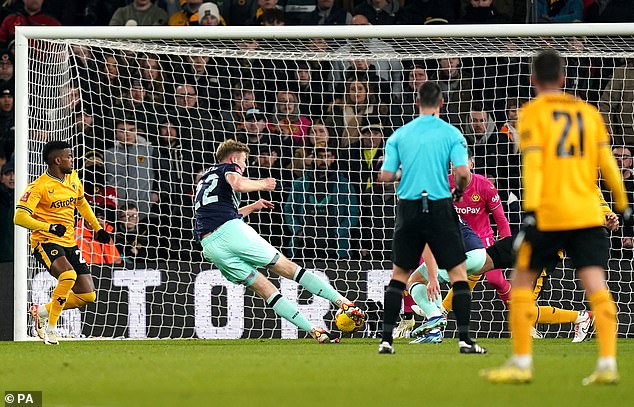 Former Wolves defender Nathan Collins needed just 13 minutes to give the visitors the lead