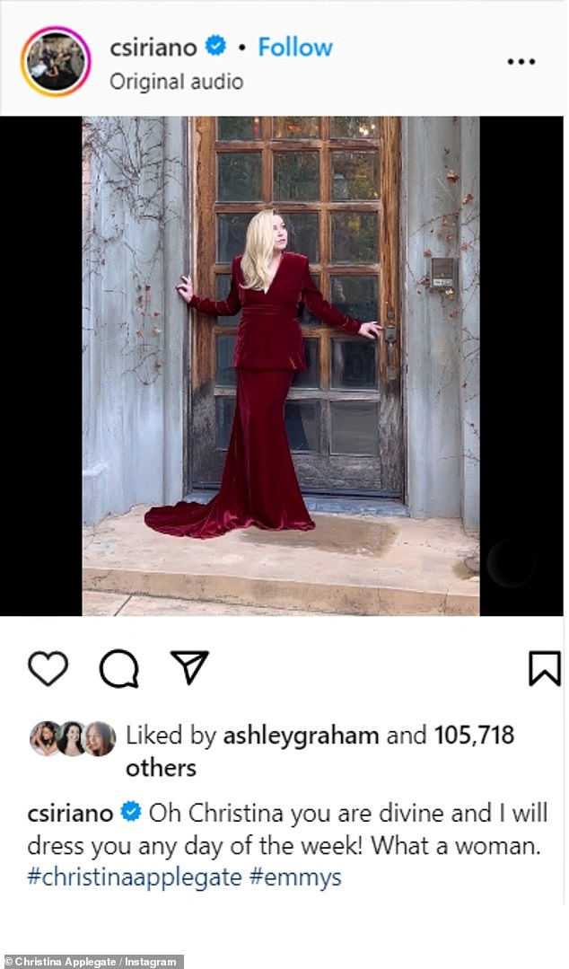 Christian Siriano also shared a behind-the-scenes clip of a glamorous photo shoot Christina did on the outside of the house.  'Oh Christina, you are divine and I will dress you any day of the week!  What a woman,' he said enthusiastically