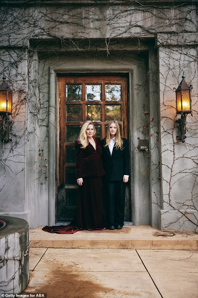 Christina and her daughter Sadie LeNoble posed for a playfully somber photo shoot outside her home before heading to the Emmys