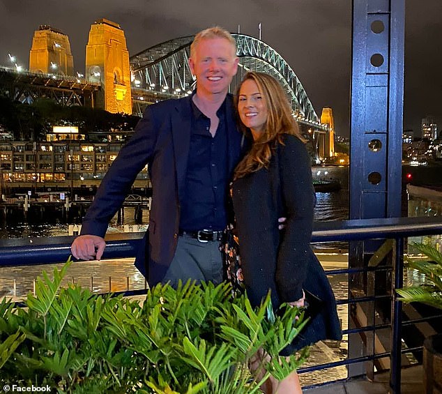 Ms Scardigno is pictured with her partner, Sean Sykes, on a recent night out in Sydney