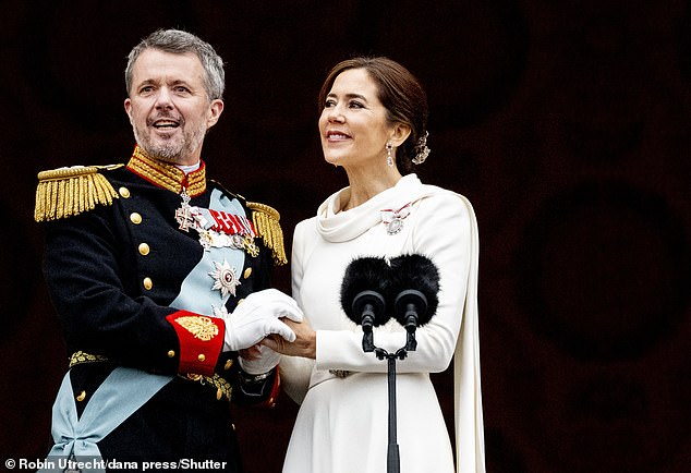 The flag was temporarily flown in tribute to Queen Mary, born at the Princess Alexandria Hospital in Hobart, who was crowned this weekend (pictured)