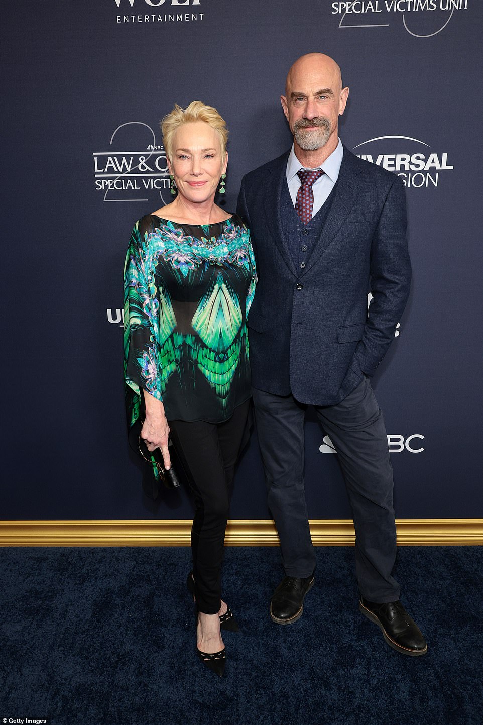 Meloni, who played her former on-screen partner Elliot Stabler in the Special Victims Unit for over a dozen years, was also among those in attendance (seen with wife Doris Sherman Williams)