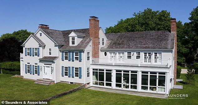 The 10,000-square-foot Hamptons estate features a pool, spa and covered verandas