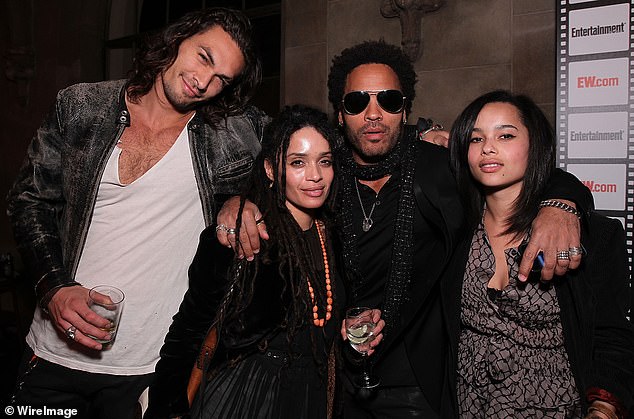 Jason and Lisa are pictured with Lenny in 2010, as well as Lisa and Lenny's daughter Zoe Kravitz (right), who is now engaged to Channing Tatum