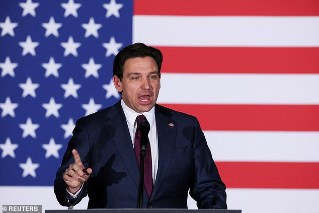 Recent polls show President Biden would face one of the three remaining Republican candidates, including Ron DeSantis (photo)