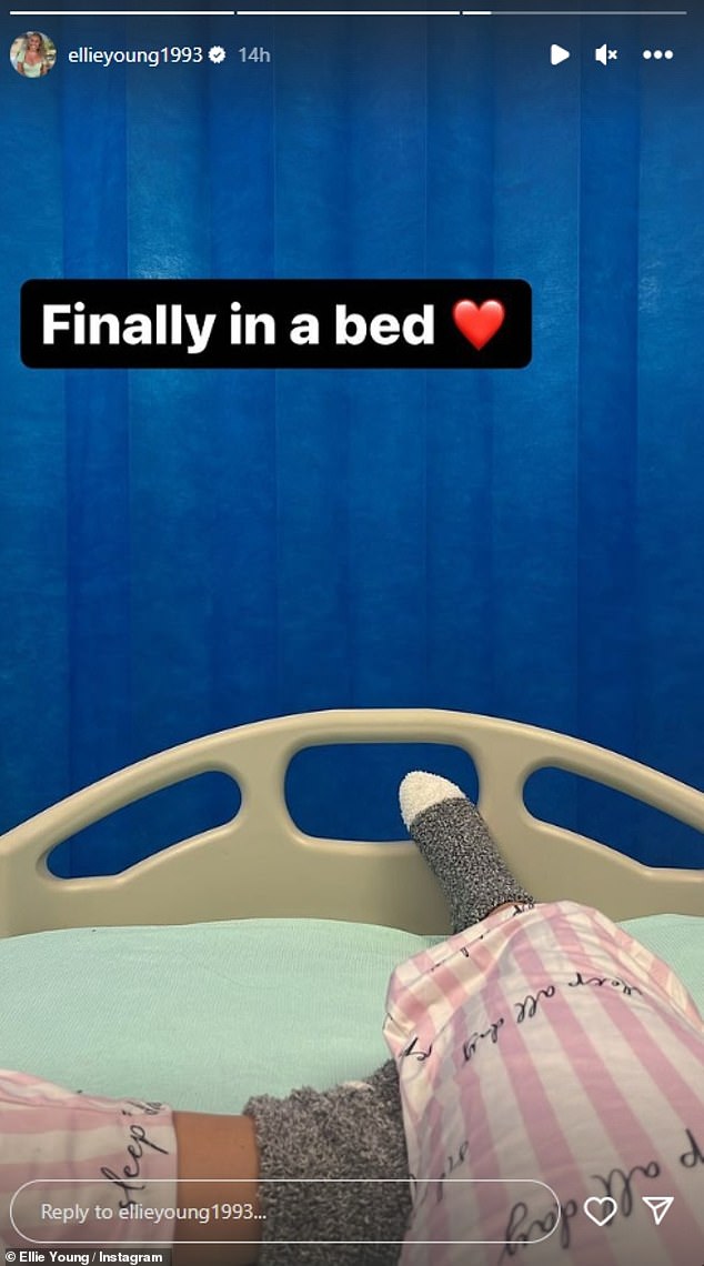 The Ibiza Weekender star took to Instagram to share that she 'finally' got a bed in A&E after waiting 15 hours for one