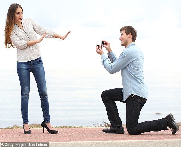 The woman said she has seen many cases of people siding with women who became upset after receiving very public proposals, and perceived her situation as 'the same' (stock image)