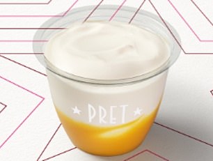 Children's yoghurt pot with mango and banana