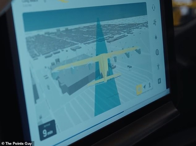 The on-board computer is designed to reassure passengers by showing them the flight path and expected travel time