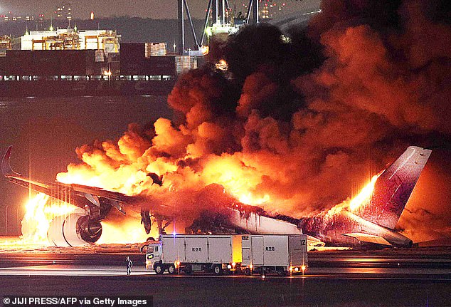 Just two weeks ago, a more serious incident occurred at Haneda Airport when a Japan Airlines plane collided with a smaller coast guard plane.  All 379 passengers and crew on board the commercial flight were successfully evacuated moments before the plane was destroyed by flames