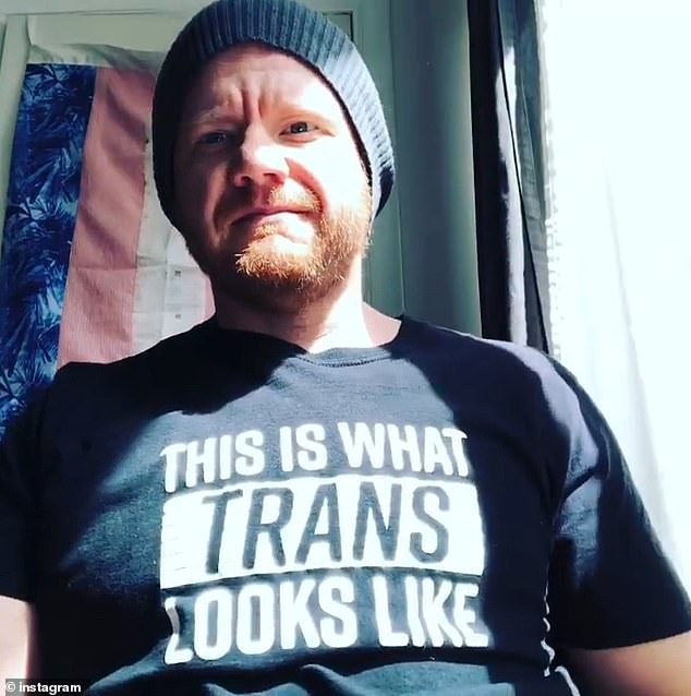 Russell describes himself on social media as a non-binary 'fa**ot trans separatist'