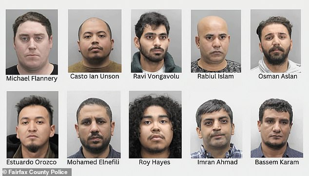 The arrest was part of a sweeping crackdown on alleged child predators in Fairfax County, Virginia, which also saw 10 others arrested last month.