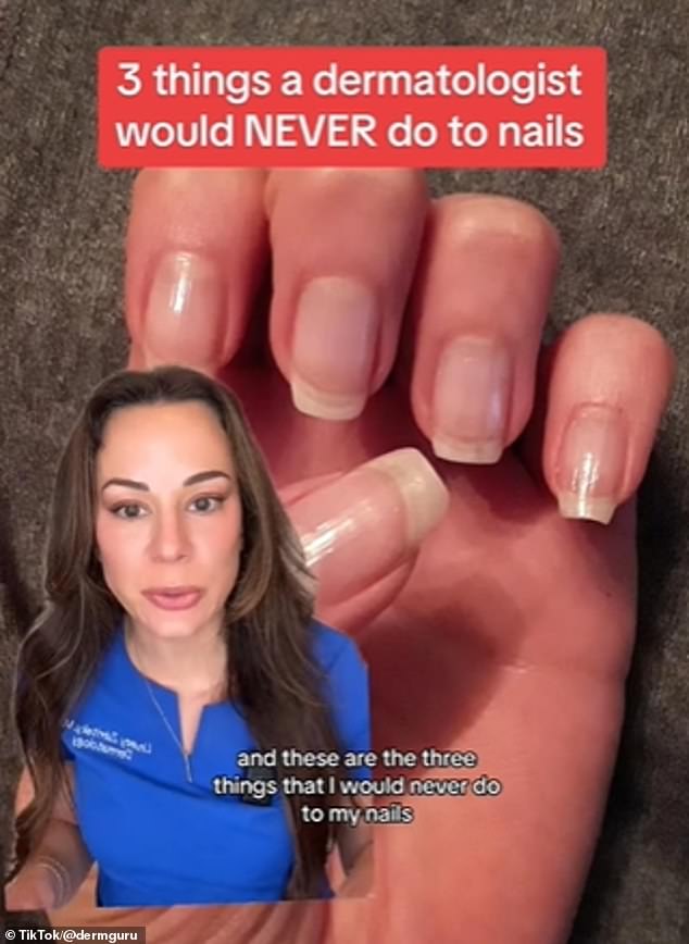 The Mississippi-based board-certified dermatologist revealed why she would never do the following three things to her nails in a new video on TikTok