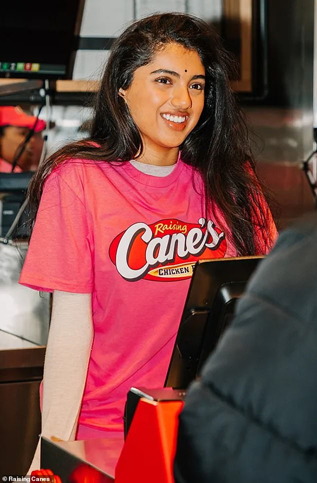 She happily greeted customers in the restaurant