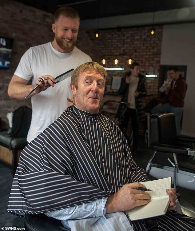 Ed Palmer, who played as a defender for minnows Truro City and worked as a hairdresser, cut Dickson's hair in an interview with the Daily Mail man