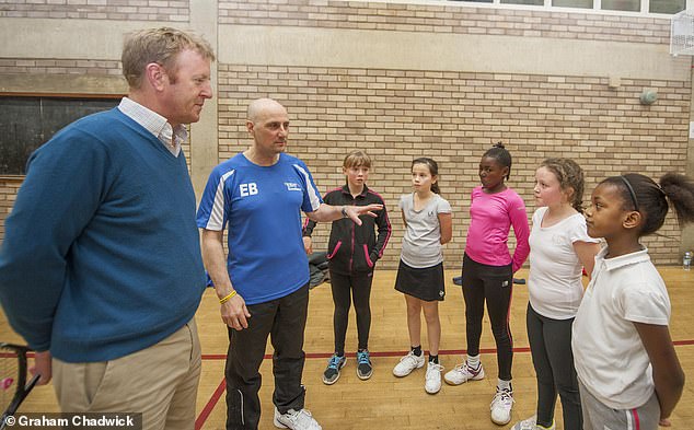 Dickson is pictured here during a youth coaching session at the Elena Baltacha Academy