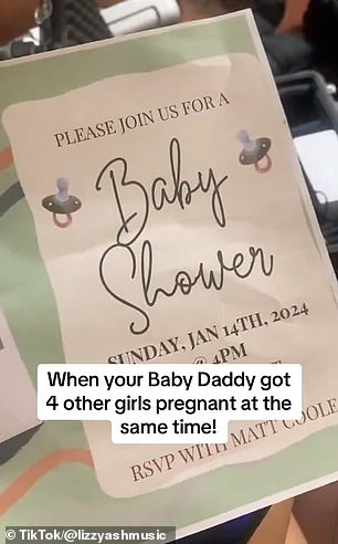 Lizzy Ashliegh, a 29-year-old musician from Brooklyn, took to TikTok to make the surprising revelation as she shared a video from the baby shower