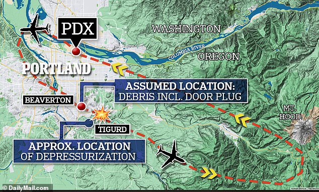 The flight that was supposed to arrive at Ontario International in California turned back after the plug door came loose