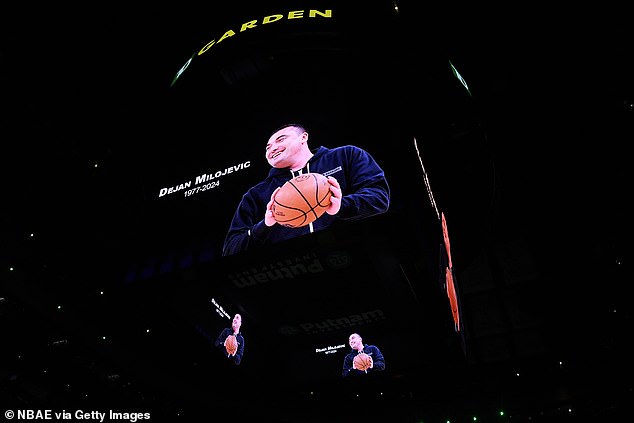 Milojevic was honored before the Celtics defeated the Spurs at TD Garden on Wednesday night