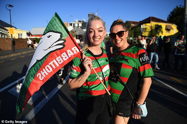 However, football fanatics have also been warned they risk fractures, blackouts and fainting if they attend matches (pictured, Souths supporters)