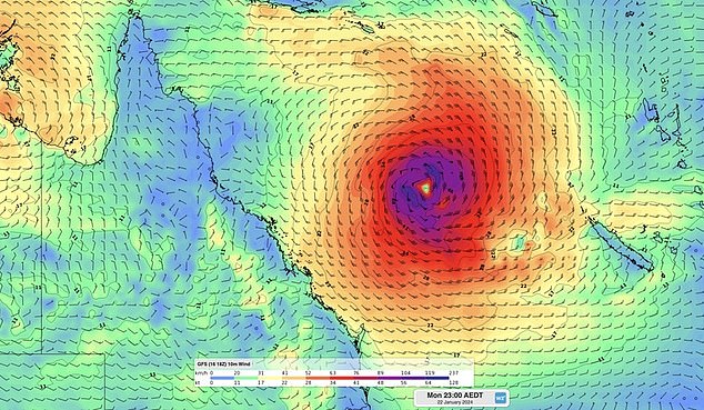 Pictured: Weather map of the tropical low developing in the Coral Sea