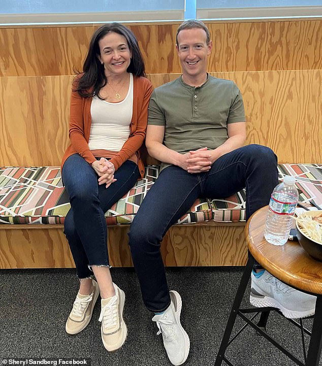 When announcing her departure, Sandberg posted this undated photo of her with Facebook founder Mark Zuckerberg