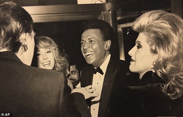 Trump (far left) and Carroll (second from left) are pictured with their respective spouses John Johnson and Marla Maples in 1987