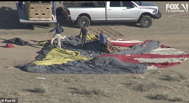 The balloon fell from the sky around 8 a.m. Sunday after an 