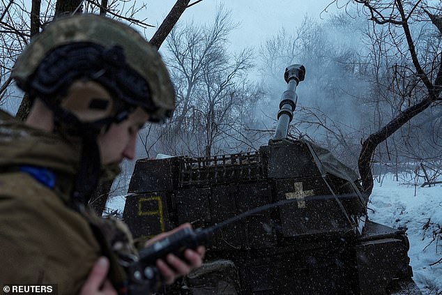 Ukrainian soldiers from the 92nd Separate Assault Brigade fire an M109A5 Paladin self-propelled howitzer at Russian troops near the frontline city of Bakhmut, amid the Russian attack on Ukraine, in Donetsk region, Ukraine, January 16, 2024