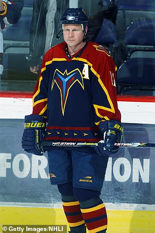 Hrkac warms up during the NHL game against the Washington Capitals on March 6, 2003 at the MCI Center in Washington