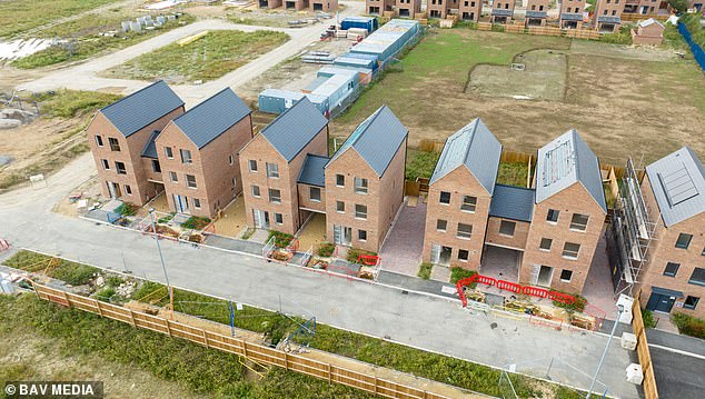 The new houses before they were hit by a bulldozer after developers discovered defects in them