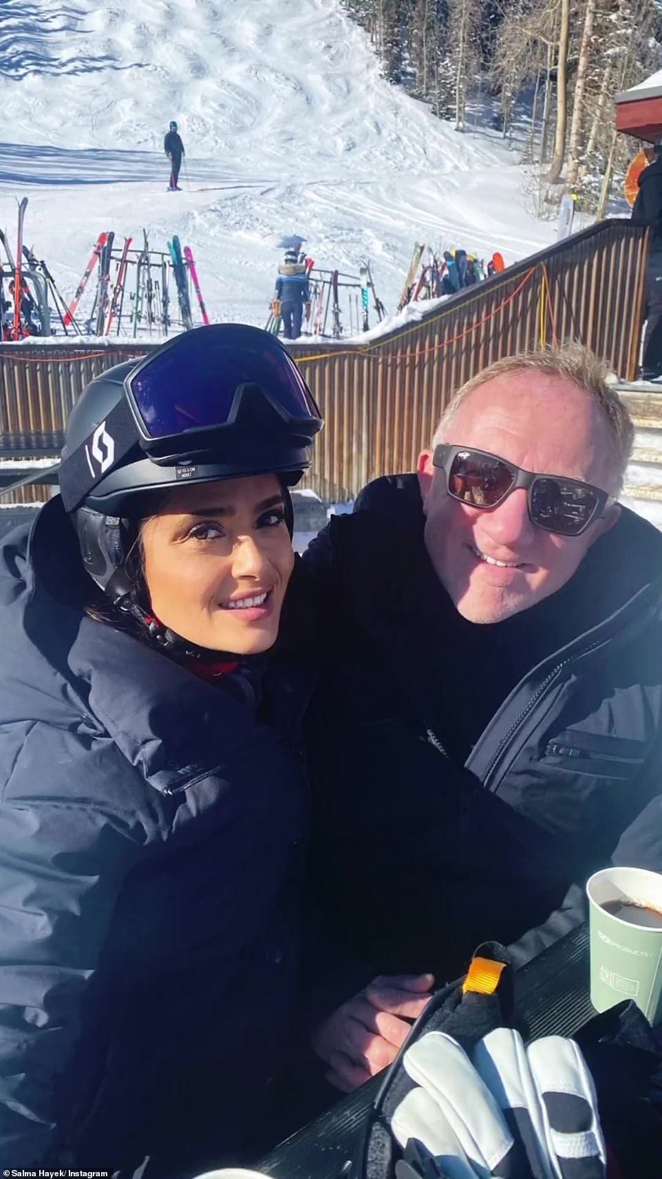 Earlier this week she shared a photo with her husband during a skiing holiday