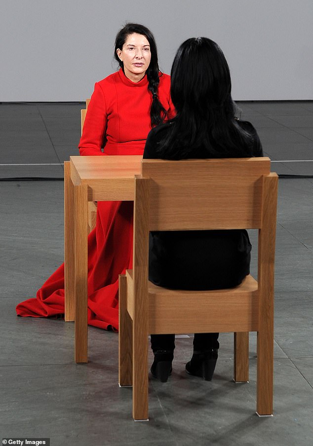 Artist Marina Abramovic performs at the opening party of the exhibition Marina Abramovic: The Artist is Present at the Museum of Modern Art on March 9, 2010