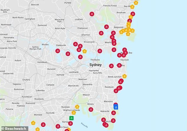 Most Sydney beaches were deemed unsuitable for swimming on Thursday