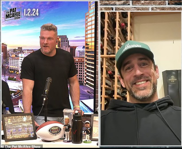 Rodgers said on the Pat McAfee Show that Jimmy Kimmel would be on the Epstein list