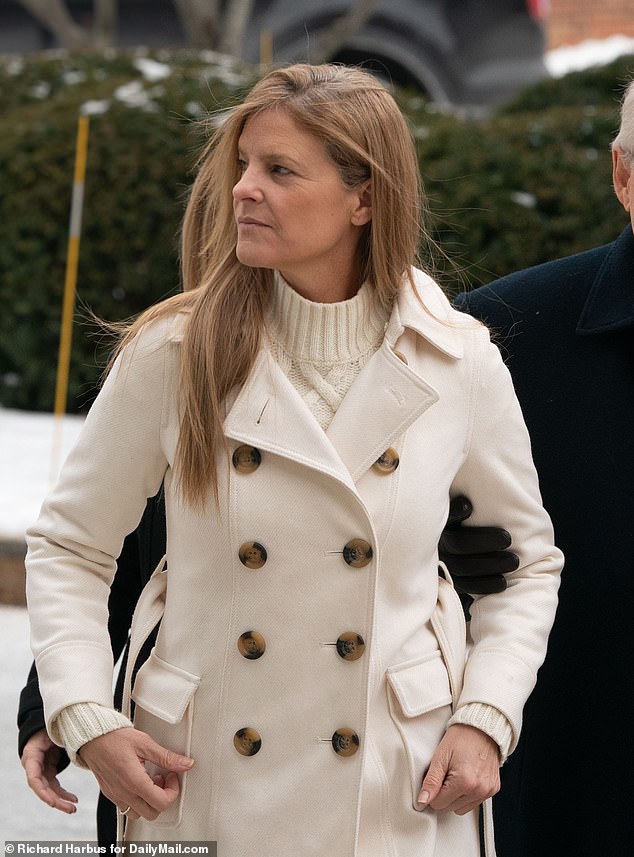 Almeida testified during the highly anticipated trial of Michelle Troconis, 49, who is accused of helping her late boyfriend and Jennifer's ex-husband Fotis Dulos cover up the alleged murder on May 24, 2019. (Image: Troconis approaches court on day five of her process)